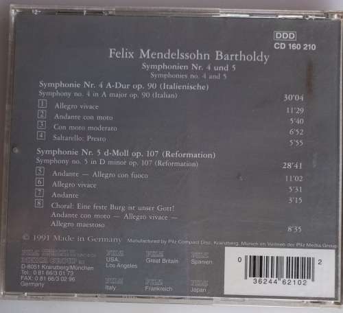 Felix Mendelssohn Bartholhy cd