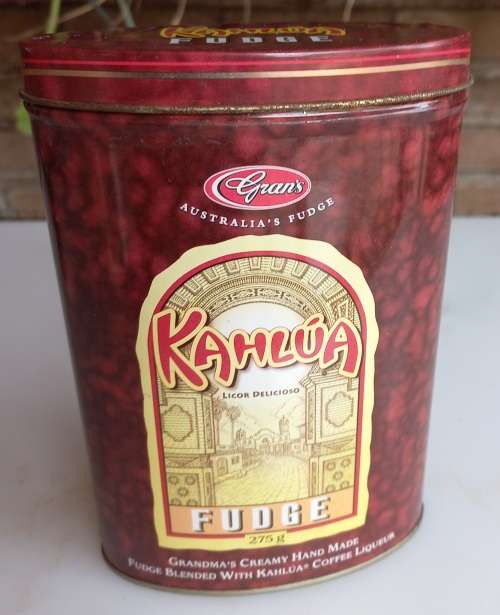 Kahlua fudge tin