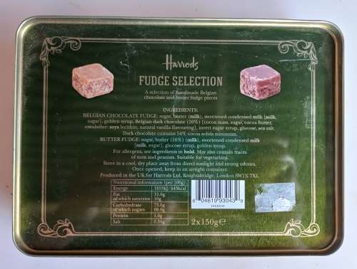 Harrods fudge selection tin
