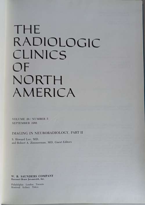 The radiologic clinics of North America September 1988