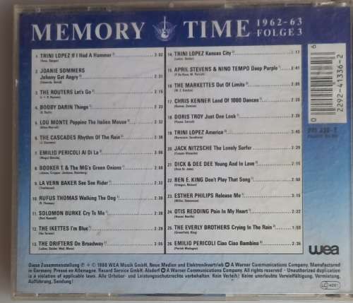 Memory time 1962-63 cd
