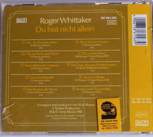 Roger Whittaker - Du bist nicht allein cd