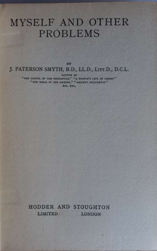 Myself and other problems by J Paterson Smyth
