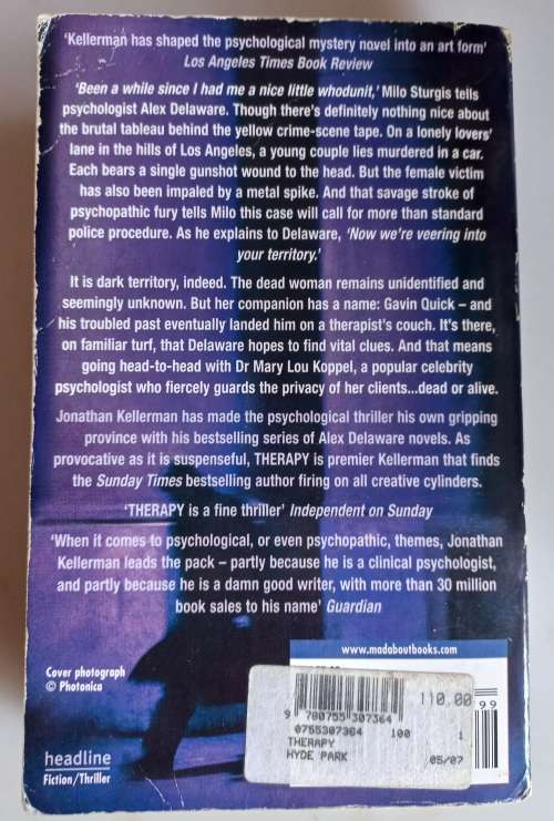 Therapy by Jonathan Kellerman