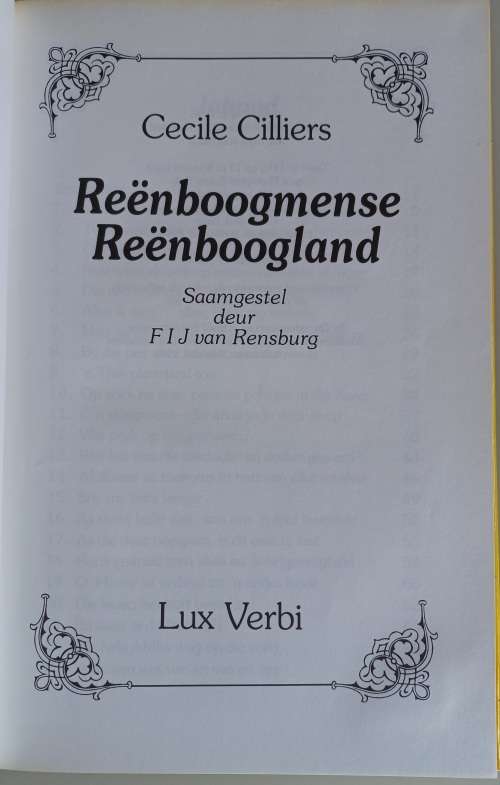 Reenboogmense Reenboogland deur Cecile Cilliers