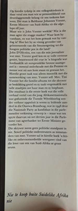 Vorster - die mens deur John D`Oliveira
