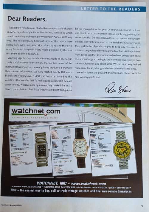 Wristwatch annual 2001