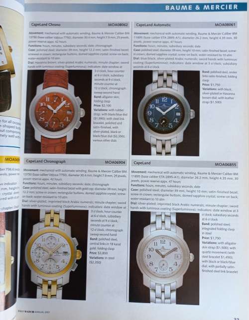 Wristwatch annual 2001