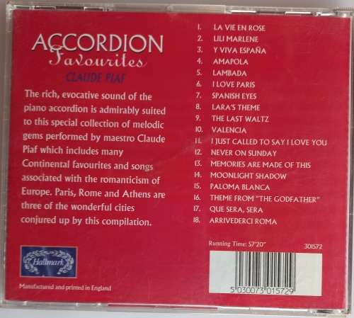 Claude Piaf - Accordian favourites cd