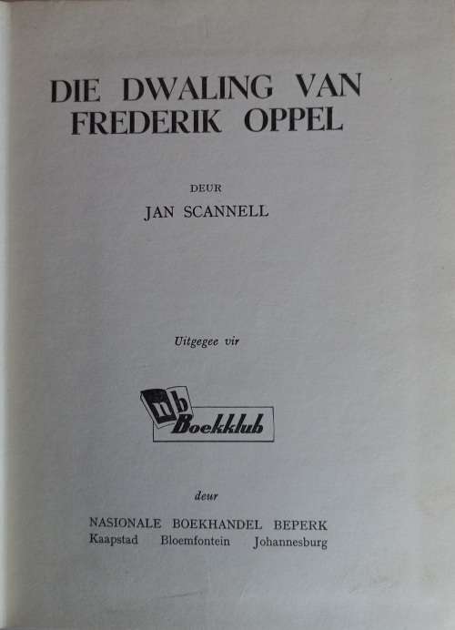 Die dwaling van Frederik Oppel deur Jan Scannell