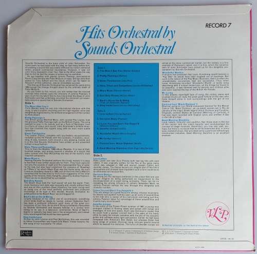 Hits orchestral by sounds orchestral LP
