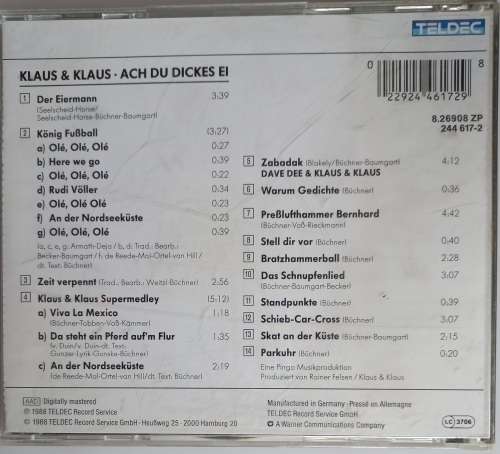 Klaus and Klaus - Ach du dickes ei cd