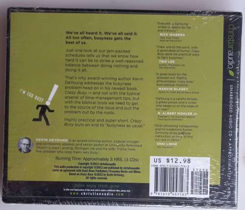 Crazy Busy - A short book about a really big problem by Kevin DeYoung (audio book on cd) *sealed*