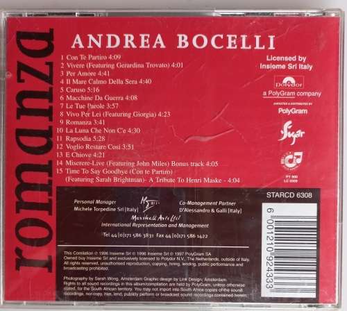 Andrea Bocelli - Romanza cd