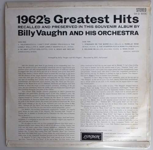 1962`s greatest hits by Billy Vaughn LP