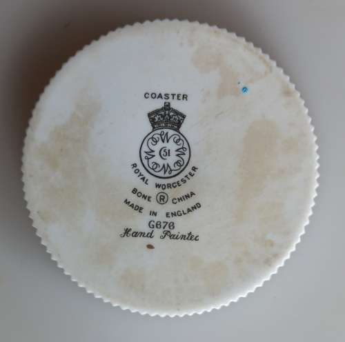 Royal Worcester coaster, bone china, hand painted