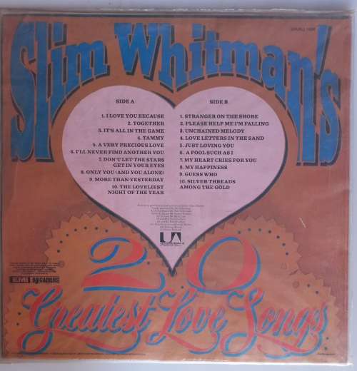 Slim Whitman`s 20 greatest love songs LP
