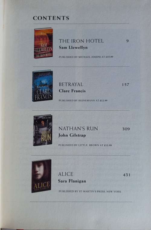 Reader`s digest condensed book: The iron hotel, Betrayal, Nathan`s run, Alice