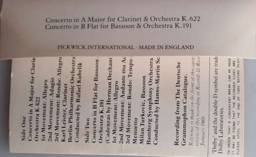 Mozart concertos tape