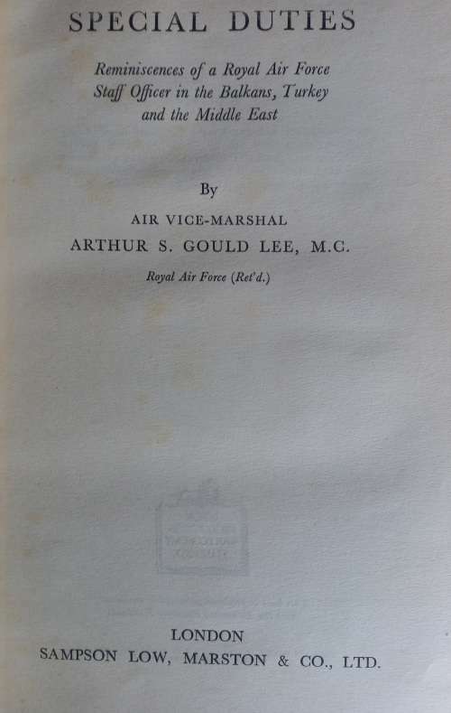 Special duties by Air Vice-Marshal ASG Lee