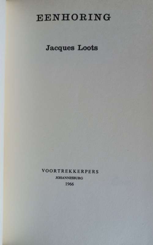 Eenhoring deur Jacques Loots