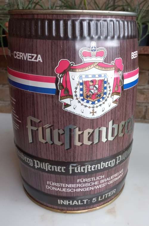 Furstenberg beer tin (empty)