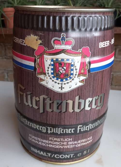 Furstenberg beer tin (empty)