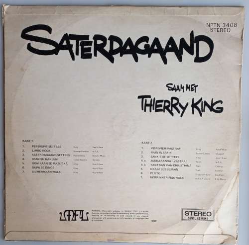 Saterdagaand saam met Therry King LP