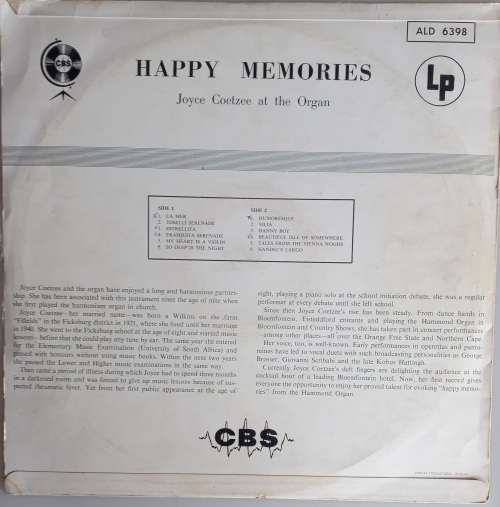 Joyce Coetzee at the organ - Happy memories LP