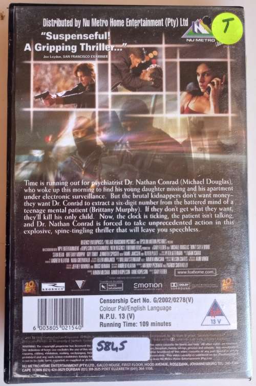 Don`t say a word VHS
