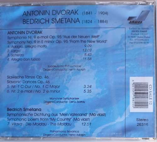 Antonin Dvorak 1841-1904. Bedrich Smetana 1824-1884 cd