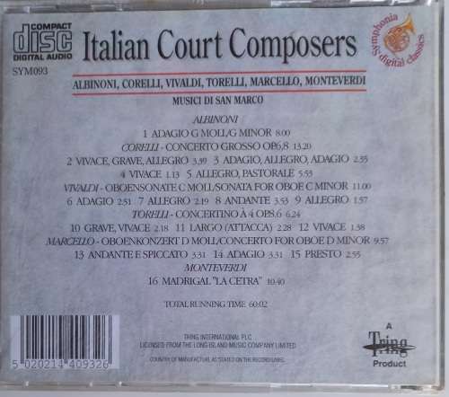 Italian court composers cd