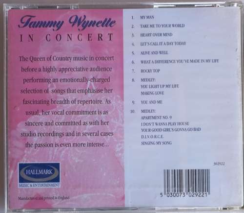 Tammy Wynette in concert cd