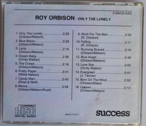 Roy Orbison - Only the lonely cd