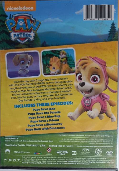 Paw patrol - brave heroes big rescues dvd