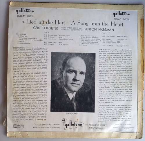 Lied uit die hart - Gert Potgieter LP