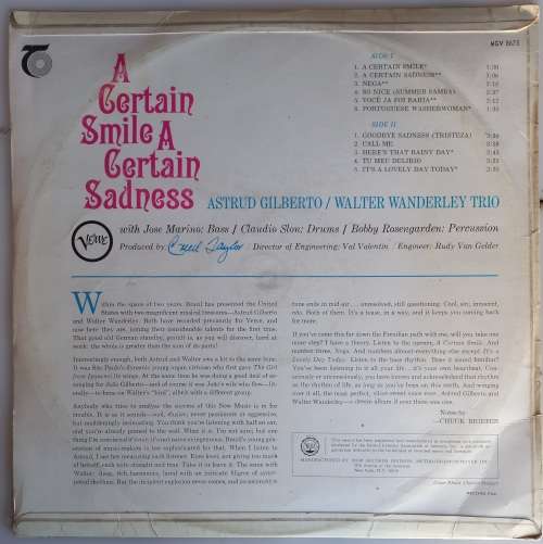 Astrud Gilberto, Walter Wanderley - A certain smile a certain sadness LP