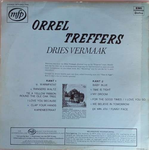 Dries Vermaak - Orrel treffers LP