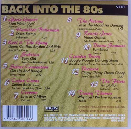 Back into the 80s cd