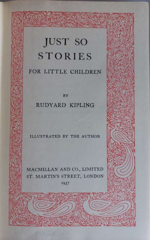 Just so stories by Rudyard Kipling