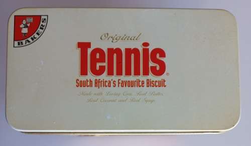 Tennis biscuit tin