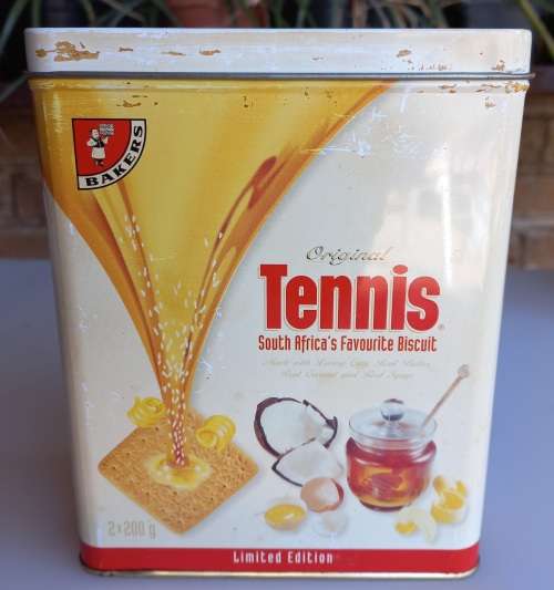 Tennis biscuit tin