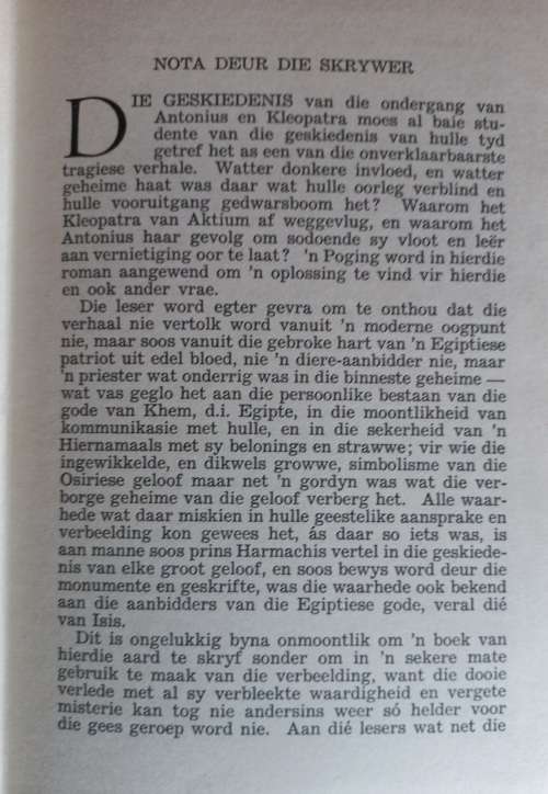 Kleopatra en Antonius deur H Rider Haggard in Afrikaans vertaal deur Johan Viljoen
