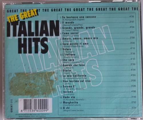 The great Italian hits cd