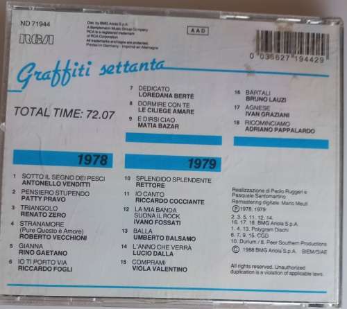 Graffiti settanta cd