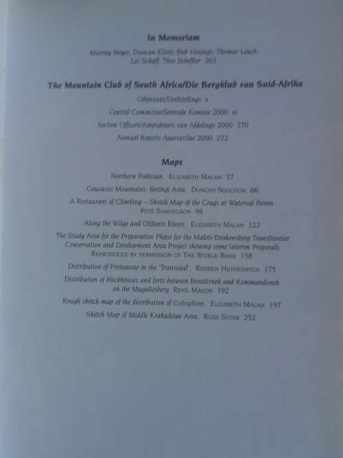 The journal of the mountain club of South Africa - 2000