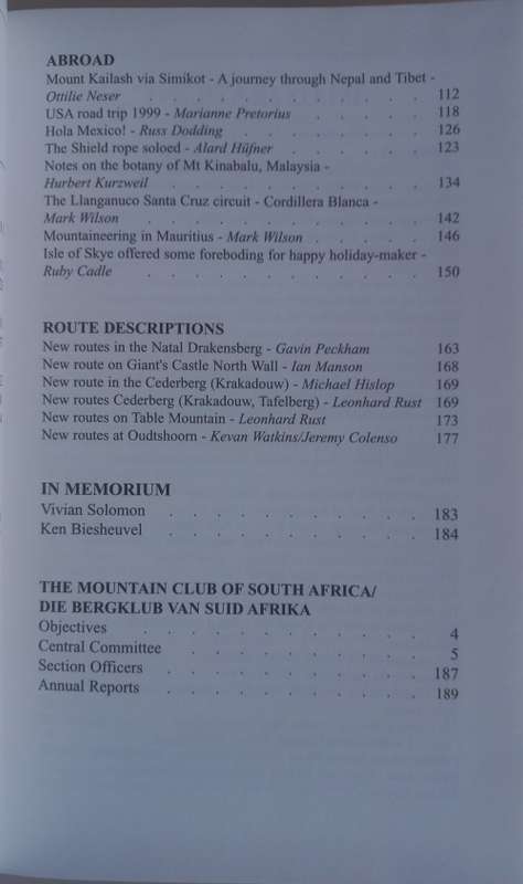 Die joernaal van die bergklub van Suid-Afrika 1999