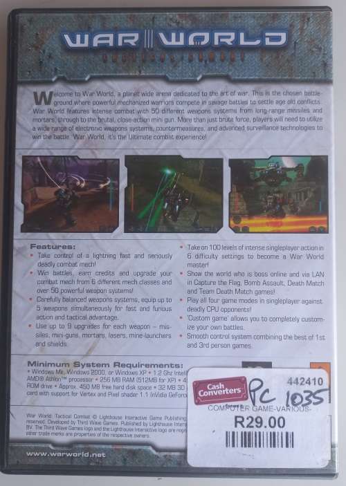 War world tactical combat PC