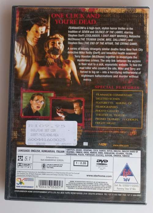 Fear dot com dvd