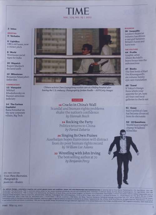 Time magazine May 14, 2012